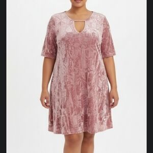 Try This Women's Pink Velvet Dress / Tunic Size 1X